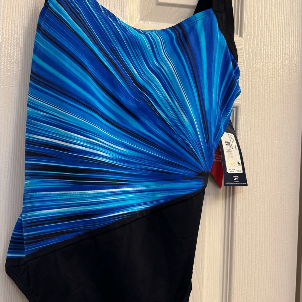 Reebok Black and Blue Athletic Swimsuit Size 10
